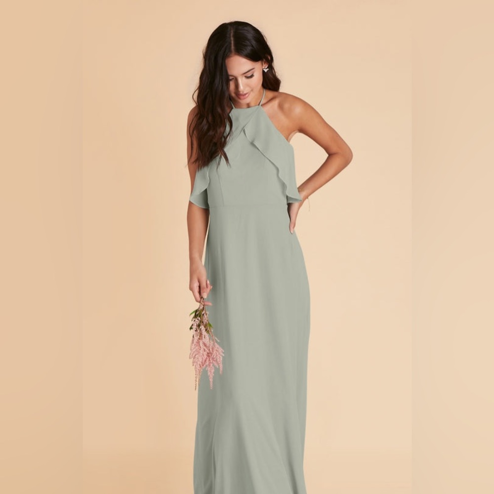 Jules Chiffon Sage Birdy Grey Dress